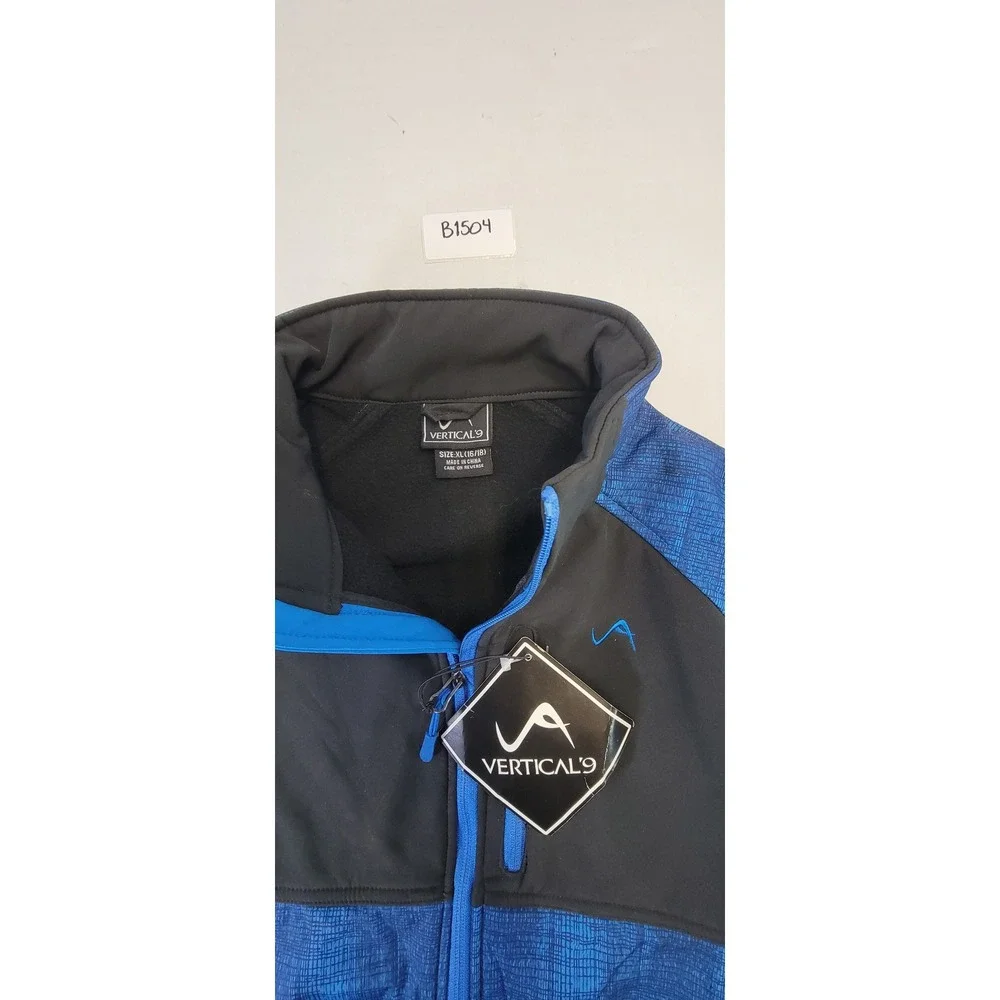 Kids Vertical 9 Boys Youth Softshell Jacket Blue Black XL 16/18‎